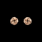 14K Yellow Gold Love Knot Textured Earrings