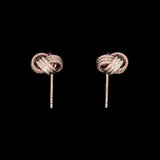14K Yellow Gold Love Knot Textured Earrings