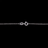 14K White Gold 3 Stone Graduating Diamond Pendant With 18 Inch Chain