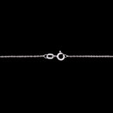 14K White Gold Bezel Set Cushion Cut Ceylon Sapphire And Diamond Pendant With 18 Inch Chain
