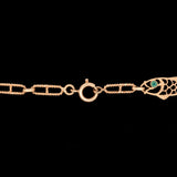 18K Yellow Gold Enameled Eye Fish Station Chain Necklace, 35 Inches