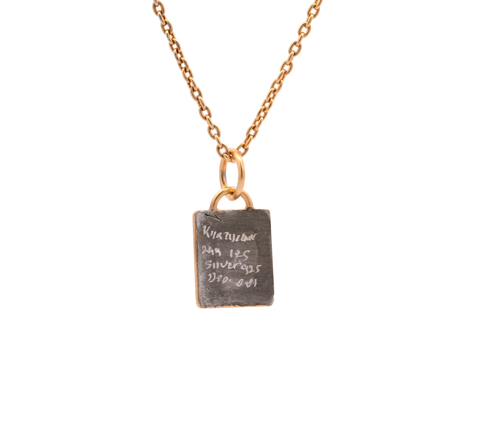 Sterling Silver And 24K Yellow Gold Hanedan Necklace, 16 Inches