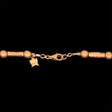 24K And 18K Yellow Gold Classic Barrell And Bead Necklace, 17 Inches