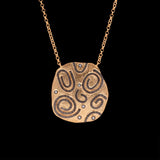 24K Yellow Gold And Sterling Silver Swirl Necklace With Diamond Accents