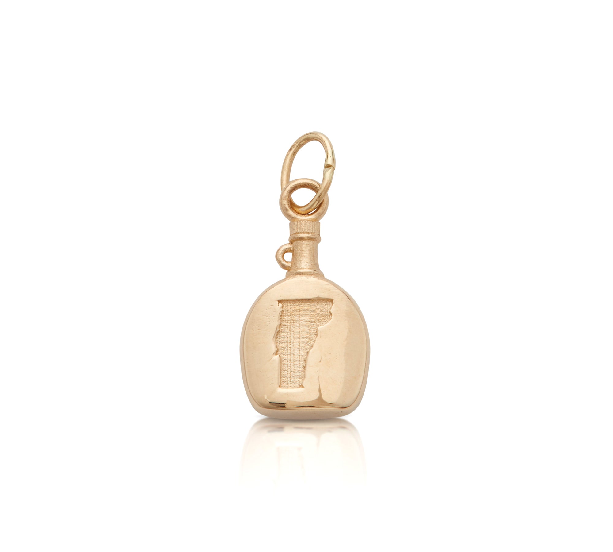 Flat Maple Syrup Bottle Charm, 14K Yellow Gold