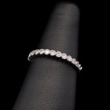 14K White Gold 0.25ctw Diamond Band With Milgain Edge