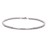 14K White Gold Bead And Bar Bracelet