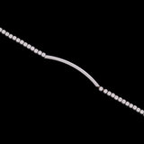 14K White Gold Bead And Bar Bracelet