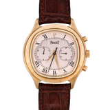 40mm 18K Yellow Gold 'Piaget' Emperador Chronograph Automatic Watch With Leather Strap, Circa 2008