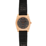 32mm 18K Rose Gold Rolex Cellini "Cestello" Manual Wind Watch With Grey Slate Dial