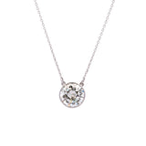 Custom Platinum Thin Bezel Set Round Brilliant Cut Diamond Solitaire Necklace With 20 Inch 1mm Diamond Cut Cable Chain With Lobster Clasp