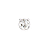 Custom Platinum Thin Bezel Set Round Brilliant Cut Diamond Solitaire Necklace With 20 Inch 1mm Diamond Cut Cable Chain With Lobster Clasp