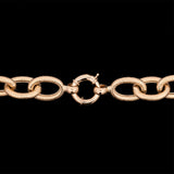 Custom 18K Yellow Gold Florentine Finish Oval Link Necklace, 32 Inches