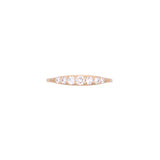 Custom 18K Yellow Gold Graduated Seven Diamond Antique-Style Wedding Band