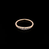 Custom 18K Yellow Gold Graduated Seven Diamond Antique-Style Wedding Band