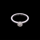 Custom Platinum Bezel Set Diamond Solitaire Engagement Ring