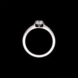 Custom Platinum Bezel Set Diamond Solitaire Engagement Ring