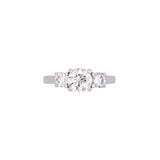 Custom Platinum Three Stone Diamond Ring