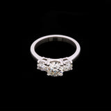 Custom Platinum Three Stone Diamond Ring