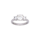 Custom Platinum Three Stone Diamond Ring