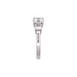 Custom Platinum Three Stone Diamond Ring