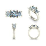 Custom Platinum Three Stone Diamond Ring