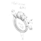 Custom Platinum Three Stone Diamond Ring