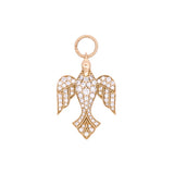Custom 18K Yellow Gold Old Mine Cut Diamond Dove Pendant