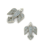 Custom 18K Yellow Gold Old Mine Cut Diamond Dove Pendant