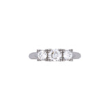 Custom Platinum Three Stone 0.83ctw Old European Cut Diamond Ring With Milgrain