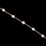 Custom 14K Yellow Gold Thin Bezel 3.02ctw Diamond Station Bracelet, 7.5 Inches
