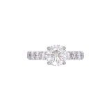 Custom Platinum Round Brilliant Diamond Engagement Ring