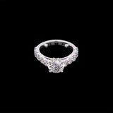 Custom Platinum Round Brilliant Diamond Engagement Ring