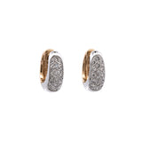 14K Yellow And White Gold Diamond Huggie Earrings
