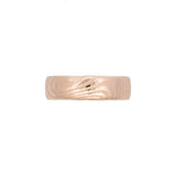 Custom 14K Yellow Gold 6mm Wide "Damascus" Patterns Wedding Band