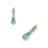 Custom Platinum Art Deco Inspired Dimond And Aquamarine Drop Pendant With 18 Inch Chain
