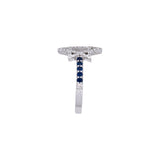 Custom 18K White Gold Diamond And Sapphire "Star Of David" Ring
