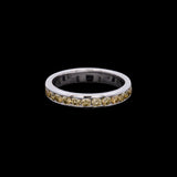 Custom 14K White Gold Channel Set Fancy Intense Yellow Diamond Eternity Band