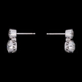 Custom 18K White Gold Old Mine Cut Diamond Stud Earrings