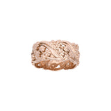 Custom 14K Yellow Gold 8.7mm Wide  Floral Eternity Wedding Band
