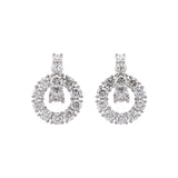 Custom 18K White Gold Circle Drop Earrings
