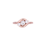 Custom 14K Rose Gold Three Stone Diamond Ring