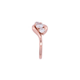 Custom 14K Rose Gold Three Stone Diamond Ring