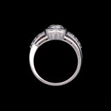 Custom Platinum Old Mine Cut Diamond And Channel Set Ruby Ring
