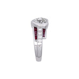 Custom Platinum Old Mine Cut Diamond And Channel Set Ruby Ring