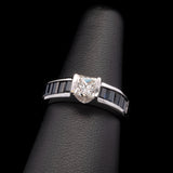 Restoration Of 14K White Gold Princess Cut Diamond And Channel Set Sapphire Ring