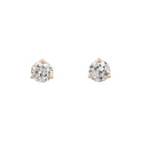 18K Yellow Gold Three Prong Old European Cut 1.94ctw Diamond Stud Earrings