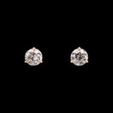18K Yellow Gold Three Prong Old European Cut 1.94ctw Diamond Stud Earrings