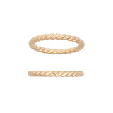 Two Custom 18K Yellow Gold "Twist" Eternity Bands
