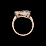 Custom 18K Yellow Gold Bezel Set Pear Shape Diamond Ring.